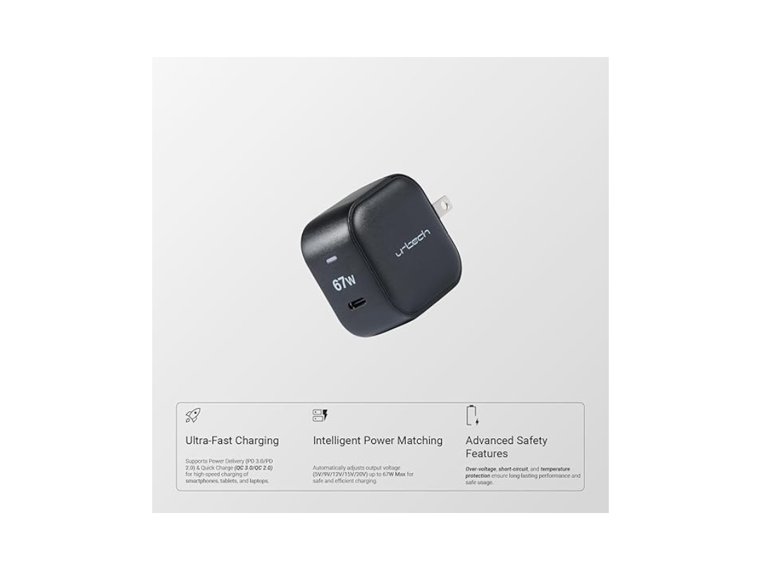 Buy URTECH 67W GaN Travel Charger | Global Plugs | in Qatar Buy URTECH 67W GaN Travel Charger | Global Plugs | in Qatar